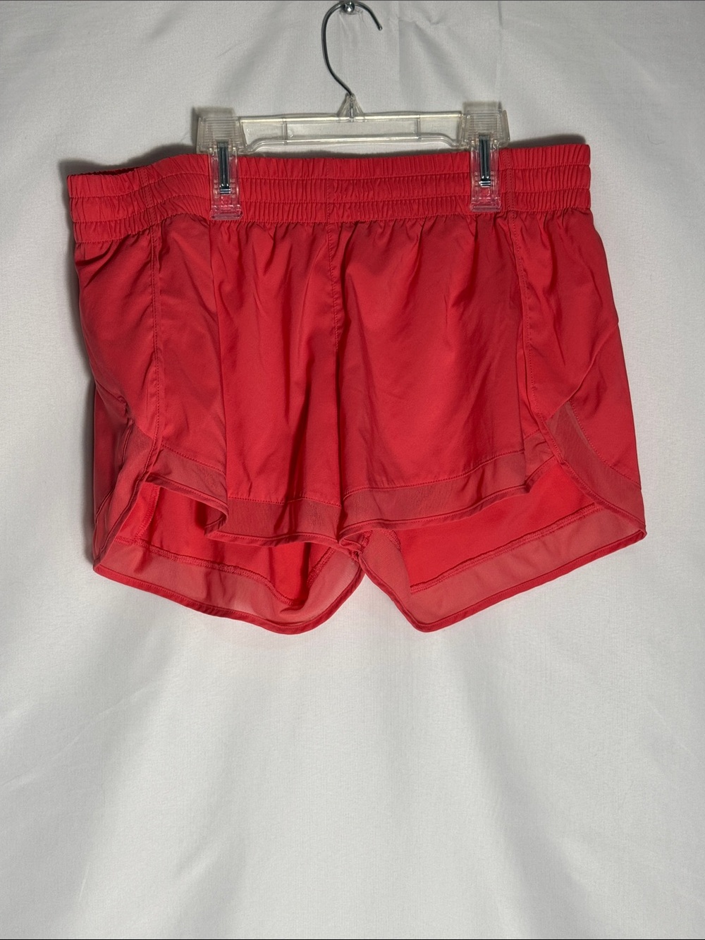 Athleta Mesh Racer Run Shorts 4” Inseam Coral Pink Size Large